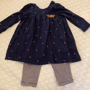 Carter’s navy dress and leggings set